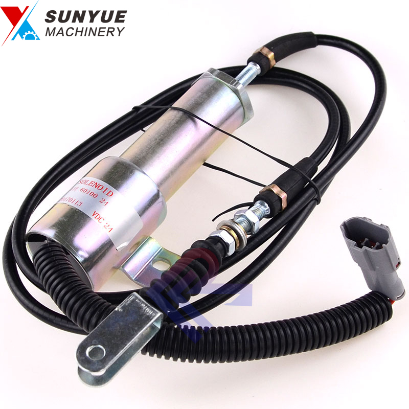 R130-5 R210-5 R215-7 DH220-5 Excavator Hyundai Doosan Fuel Shutdown Shutoff Stop Solenoid 11E1-60100-24 DC24V 11E1-60100-12 DC12V R130-5 R210-5 R215-7 DH220-5 Excavator Hyundai Doosan Fuel Shutdown Shutoff Stop Solenoid 11E1-60100-24 DC24V 11E1-60100-12 DC12V