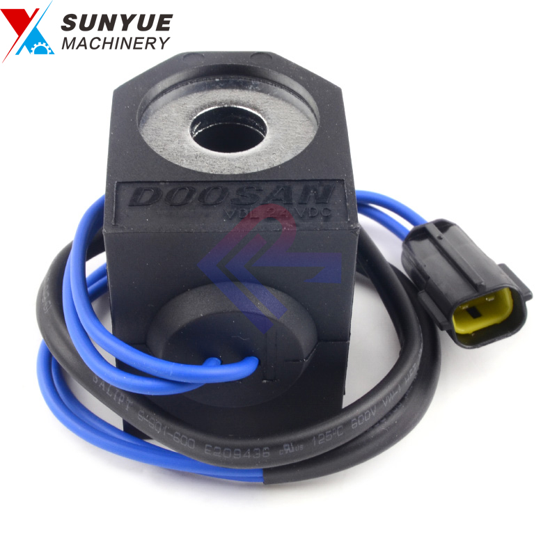 Doosan DH220-5 Solenoid Coil For Excavator 2519-9008 519-00001 DC24V Doosan DH220-5 Solenoid Coil For Excavator 2519-9008 519-00001 DC24V