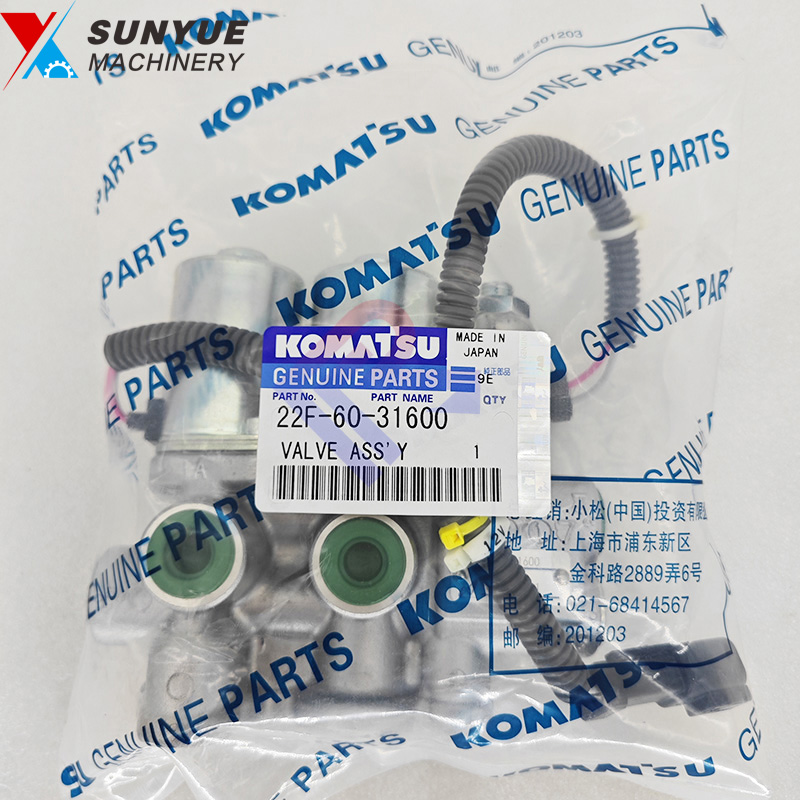 PC18MR-3 PC35MR-3 PC45MR-3 PC55MR-3 Solenoid Valve Assembly for Komatsu 22F-60-31600 22F-60-2120120 PC18MR-3 PC35MR-3 PC45MR-3 PC55MR-3 Solenoid Valve Assembly for Komatsu 22F-60-31600 22F-60-2120120