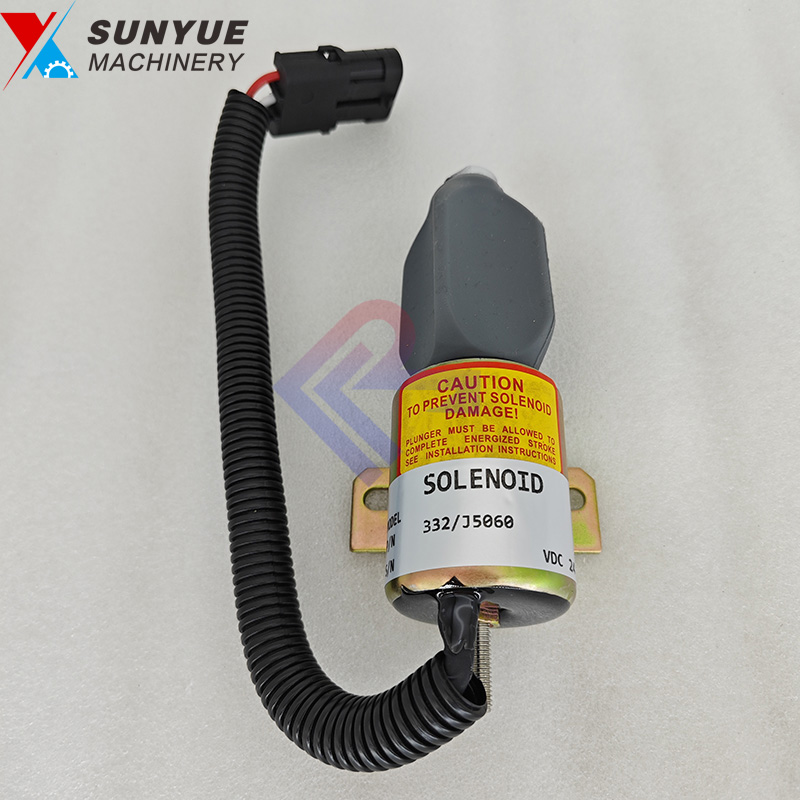 Diesel Engine Parts Fuel Shutdown Shutoff Stop Solenoid for JCB 332/J5060 716/30091 DC24V 332-J5060 716-30091
